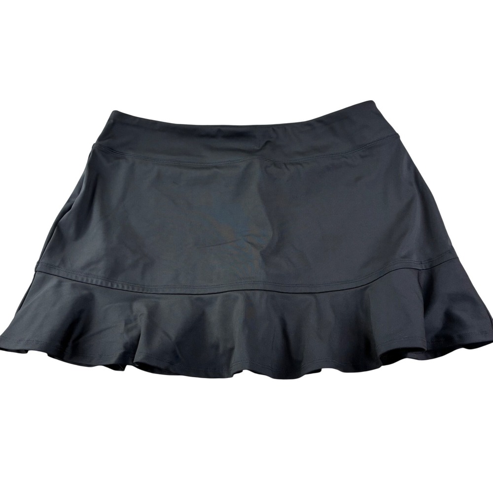 Tommy Bahama Golf Skort Women XL Black Ruffle Hem Athletic Skirt Activewear Golf